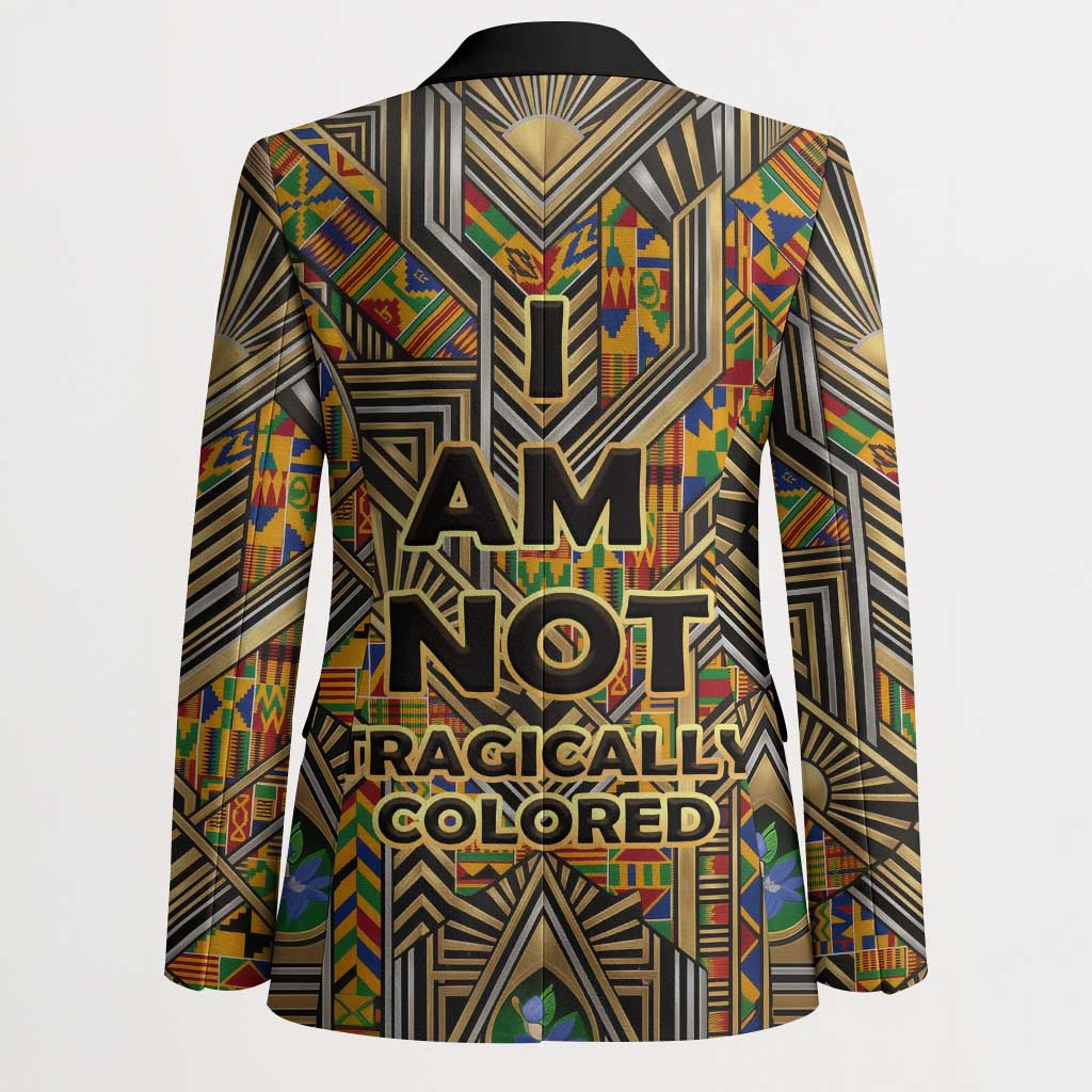 Zora Neale Hurston Blazer Bold Kente and Art Deco Pattern - I Am Not Tragically Colored - Wonder Print Shop