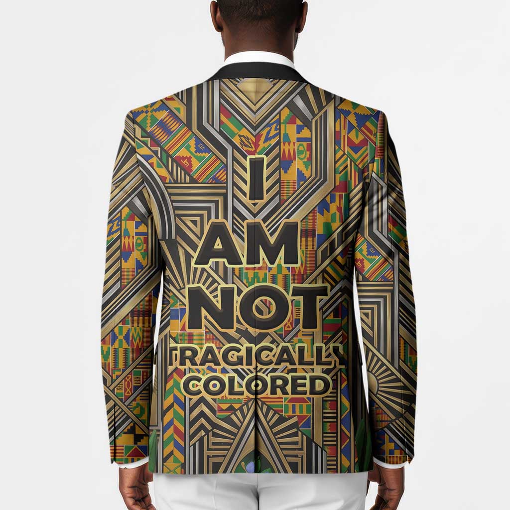 Zora Neale Hurston Blazer Bold Kente and Art Deco Pattern - I Am Not Tragically Colored - Wonder Print Shop