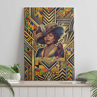 Zora Neale Hurston Canvas Wall Art Bold Kente and Art Deco Pattern - I Am Not Tragically Colored - Wonder Print Shop