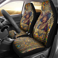 Zora Neale Hurston Car Seat Cover Bold Kente and Art Deco Pattern - I Am Not Tragically Colored - Wonder Print Shop