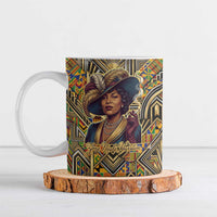 Zora Neale Hurston Ceramic Mug Bold Kente and Art Deco Pattern - I Am Not Tragically Colored - Wonder Print Shop