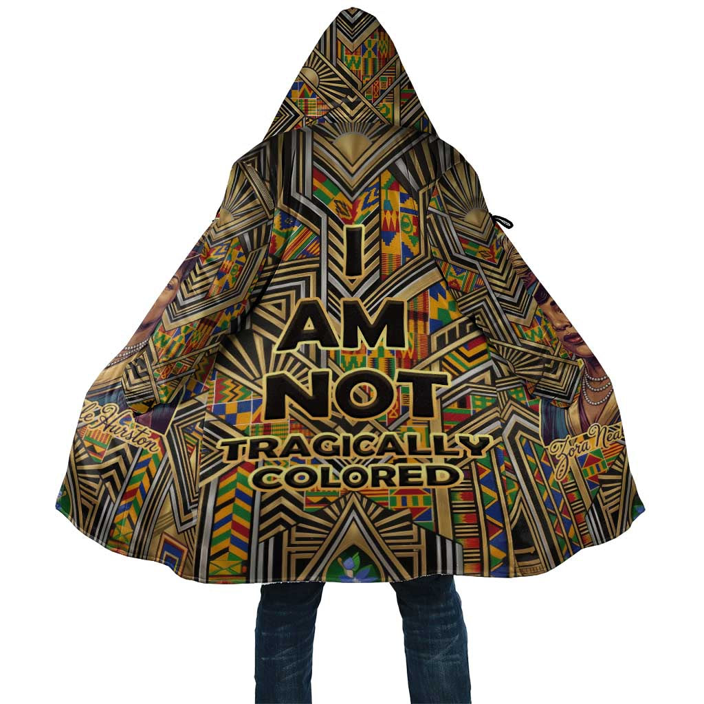 Zora Neale Hurston Cloak Bold Kente and Art Deco Pattern - I Am Not Tragically Colored - Wonder Print Shop