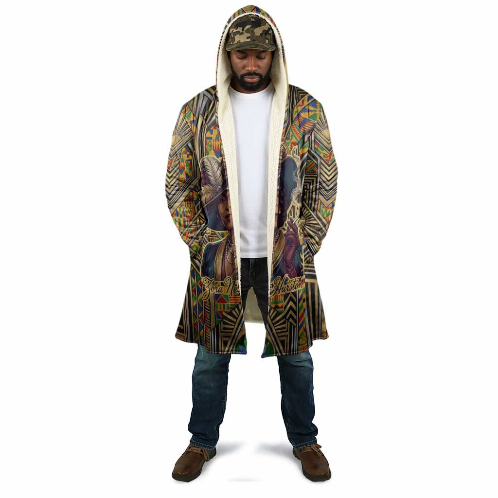 Zora Neale Hurston Cloak Bold Kente and Art Deco Pattern - I Am Not Tragically Colored - Wonder Print Shop