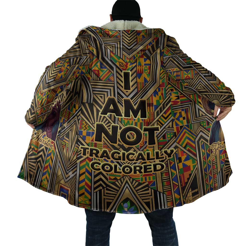 Zora Neale Hurston Cloak Bold Kente and Art Deco Pattern - I Am Not Tragically Colored - Wonder Print Shop