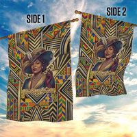 Zora Neale Hurston Garden Flag Bold Kente and Art Deco Pattern - I Am Not Tragically Colored - Wonder Print Shop