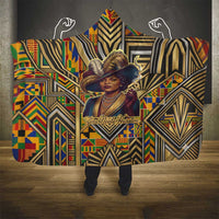 Zora Neale Hurston Hooded Blanket Bold Kente and Art Deco Pattern - I Am Not Tragically Colored - Wonder Print Shop