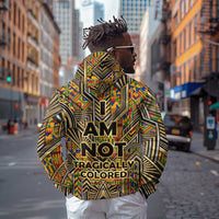 Zora Neale Hurston Hoodie Bold Kente and Art Deco Pattern - I Am Not Tragically Colored - Wonder Print Shop