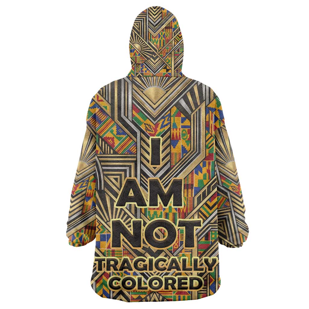 Zora Neale Hurston Kid Wearable Blanket Hoodie Bold Kente and Art Deco Pattern - I Am Not Tragically Colored - Wonder Print Shop