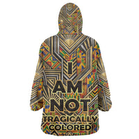 Zora Neale Hurston Kid Wearable Blanket Hoodie Bold Kente and Art Deco Pattern - I Am Not Tragically Colored - Wonder Print Shop