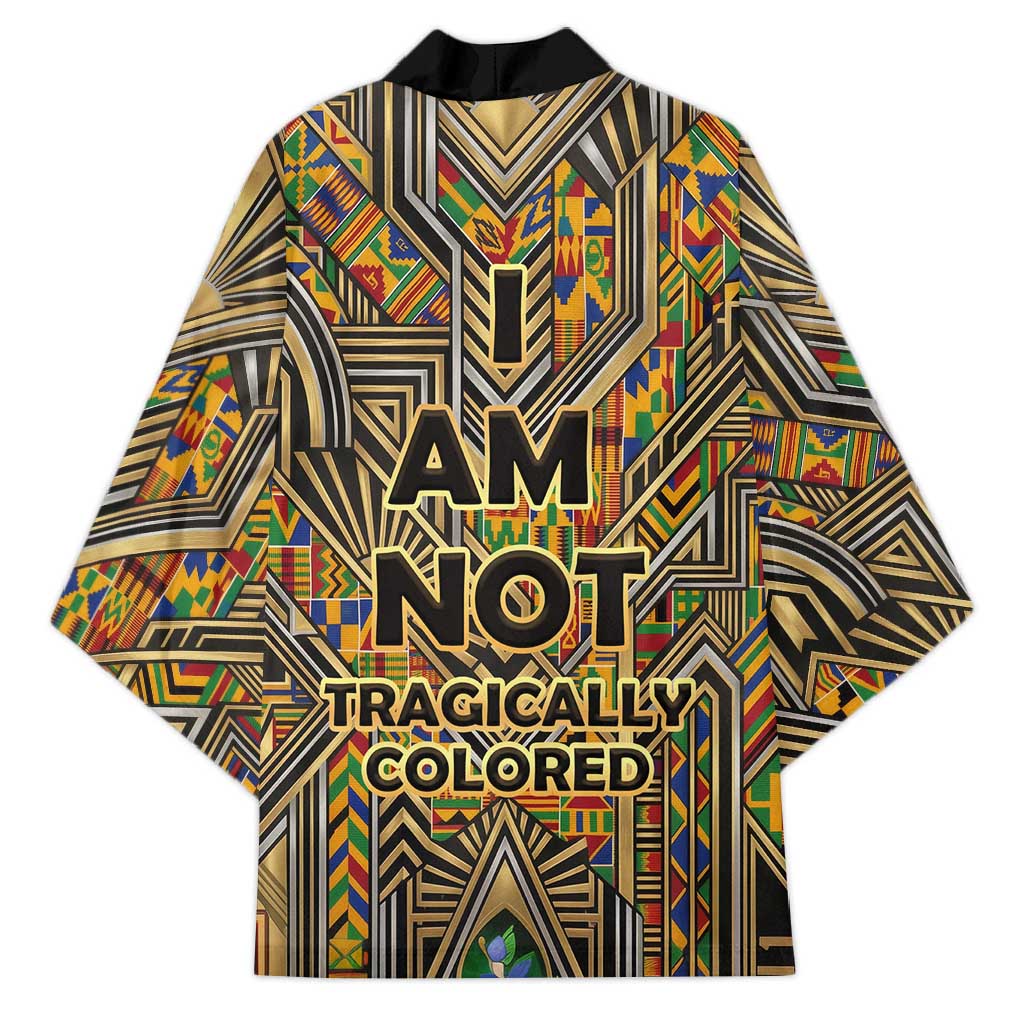 Zora Neale Hurston Kimono Bold Kente and Art Deco Pattern - I Am Not Tragically Colored - Wonder Print Shop
