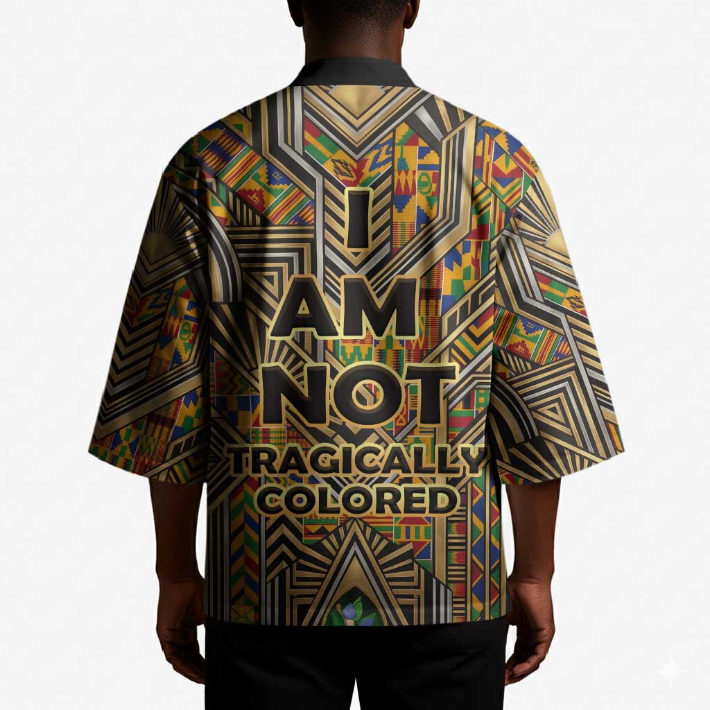 Zora Neale Hurston Kimono Bold Kente and Art Deco Pattern - I Am Not Tragically Colored - Wonder Print Shop