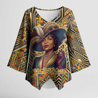 Zora Neale Hurston Kimono Sleeve Blouse Bold Kente and Art Deco Pattern - I Am Not Tragically Colored - Wonder Print Shop