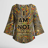 Zora Neale Hurston Kimono Sleeve Blouse Bold Kente and Art Deco Pattern - I Am Not Tragically Colored - Wonder Print Shop