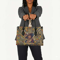 Zora Neale Hurston Leather Bag Bold Kente and Art Deco Pattern - I Am Not Tragically Colored - Wonder Print Shop