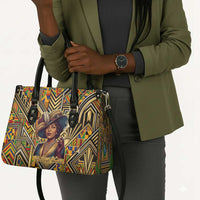 Zora Neale Hurston Leather Bag Bold Kente and Art Deco Pattern - I Am Not Tragically Colored - Wonder Print Shop