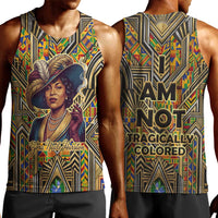 Zora Neale Hurston Men Tank Top Bold Kente and Art Deco Pattern - I Am Not Tragically Colored - Wonder Print Shop