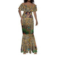 Zora Neale Hurston Mermaid Dress Bold Kente and Art Deco Pattern - I Am Not Tragically Colored - Wonder Print Shop