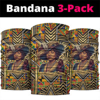 Zora Neale Hurston Neck Gaiter Bold Kente and Art Deco Pattern - I Am Not Tragically Colored - Wonder Print Shop