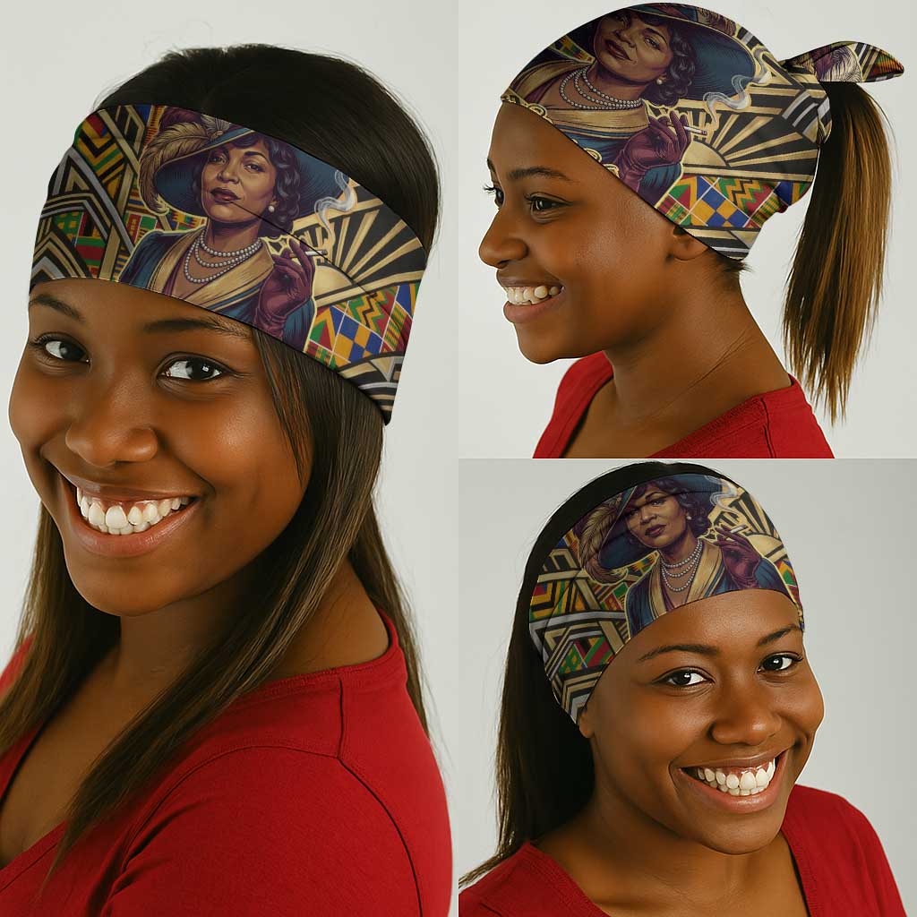 Zora Neale Hurston Neck Gaiter Bold Kente and Art Deco Pattern - I Am Not Tragically Colored - Wonder Print Shop