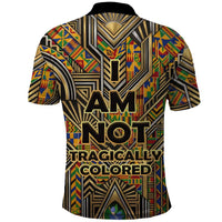 Zora Neale Hurston Polo Shirt Bold Kente and Art Deco Pattern - I Am Not Tragically Colored - Wonder Print Shop