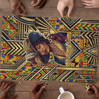 Zora Neale Hurston Puzzle Bold Kente and Art Deco Pattern - I Am Not Tragically Colored - Wonder Print Shop