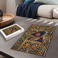 Zora Neale Hurston Puzzle Bold Kente and Art Deco Pattern - I Am Not Tragically Colored - Wonder Print Shop