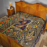 Zora Neale Hurston Quilt Bold Kente and Art Deco Pattern - I Am Not Tragically Colored - Wonder Print Shop