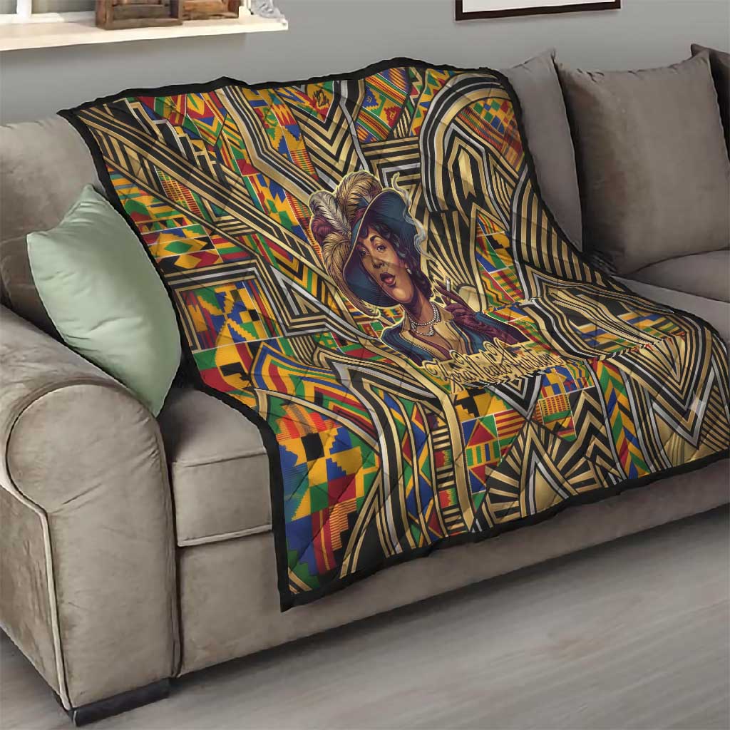 Zora Neale Hurston Quilt Bold Kente and Art Deco Pattern - I Am Not Tragically Colored - Wonder Print Shop
