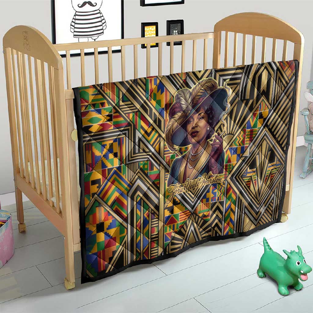 Zora Neale Hurston Quilt Bold Kente and Art Deco Pattern - I Am Not Tragically Colored - Wonder Print Shop