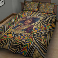 Zora Neale Hurston Quilt Bed Set Bold Kente and Art Deco Pattern - I Am Not Tragically Colored - Wonder Print Shop