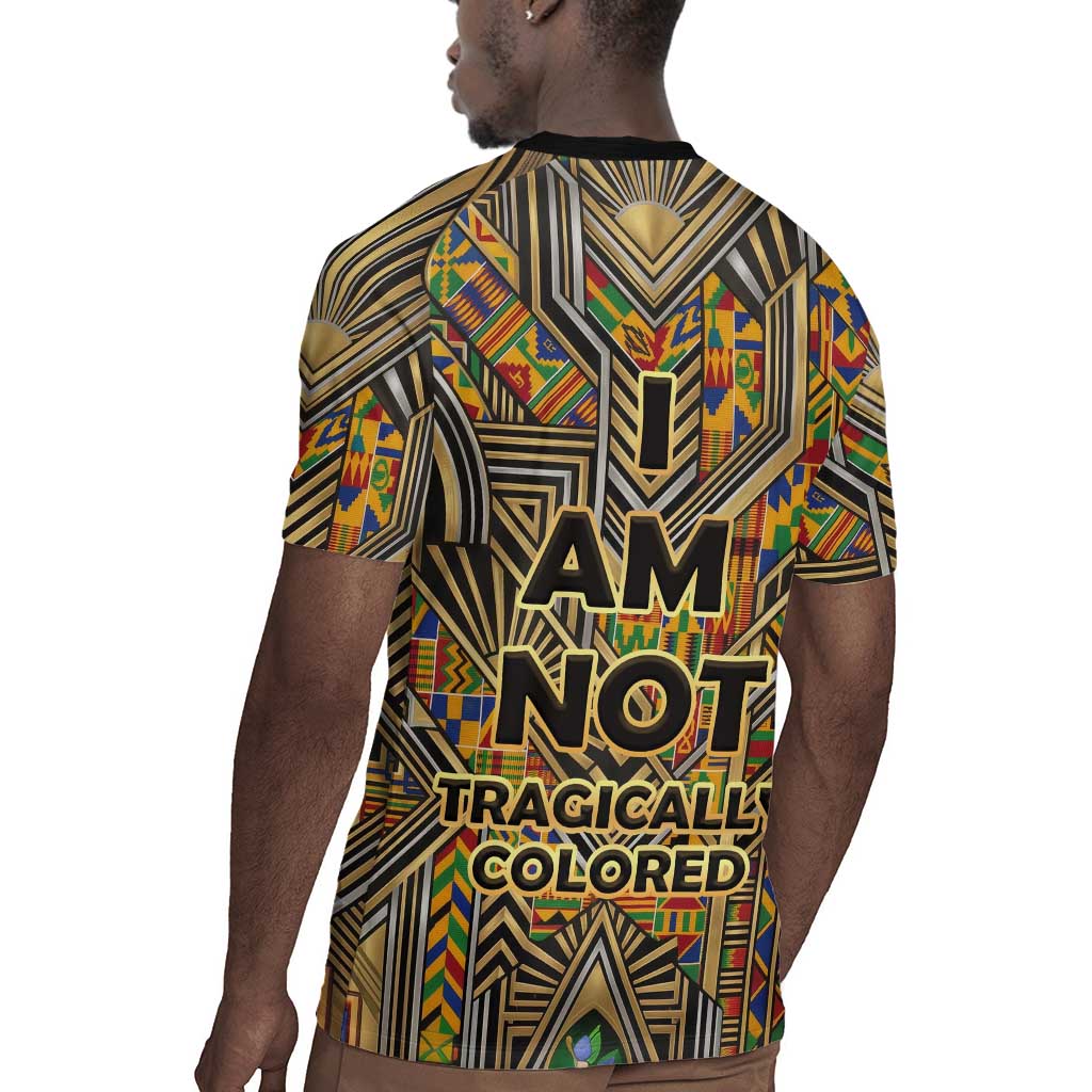 Zora Neale Hurston Rugby Jersey Bold Kente and Art Deco Pattern - I Am Not Tragically Colored - Wonder Print Shop