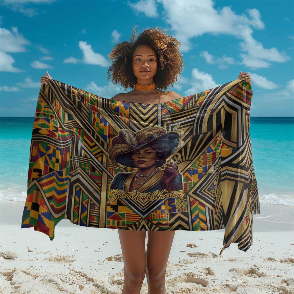 Zora Neale Hurston Sarong Bold Kente and Art Deco Pattern - I Am Not Tragically Colored - Wonder Print Shop