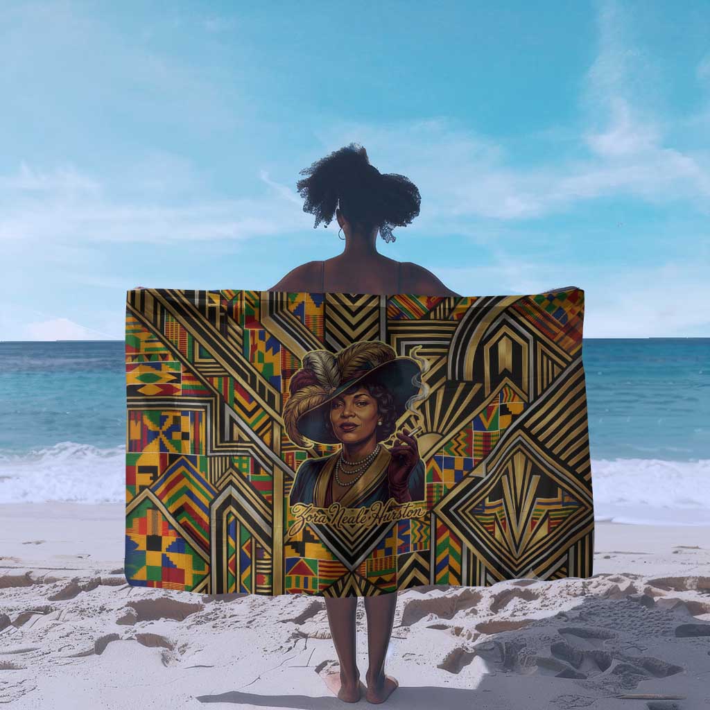 Zora Neale Hurston Sarong Bold Kente and Art Deco Pattern - I Am Not Tragically Colored - Wonder Print Shop