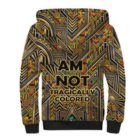 Zora Neale Hurston Sherpa Hoodie Bold Kente and Art Deco Pattern - I Am Not Tragically Colored - Wonder Print Shop