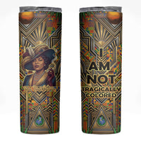 Zora Neale Hurston Skinny Tumbler Bold Kente and Art Deco Pattern - I Am Not Tragically Colored - Wonder Print Shop