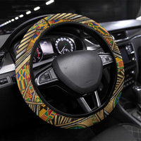 Zora Neale Hurston Steering Wheel Cover Bold Kente and Art Deco Pattern - I Am Not Tragically Colored - Wonder Print Shop