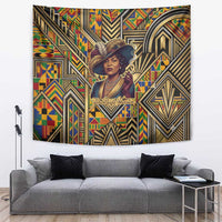 Zora Neale Hurston Tapestry Bold Kente and Art Deco Pattern - I Am Not Tragically Colored - Wonder Print Shop