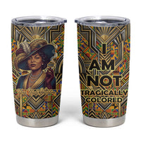 Zora Neale Hurston Tumbler Cup Bold Kente and Art Deco Pattern - I Am Not Tragically Colored - Wonder Print Shop
