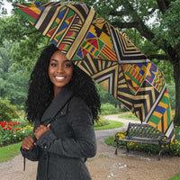 Zora Neale Hurston Umbrella Bold Kente and Art Deco Pattern - I Am Not Tragically Colored - Wonder Print Shop