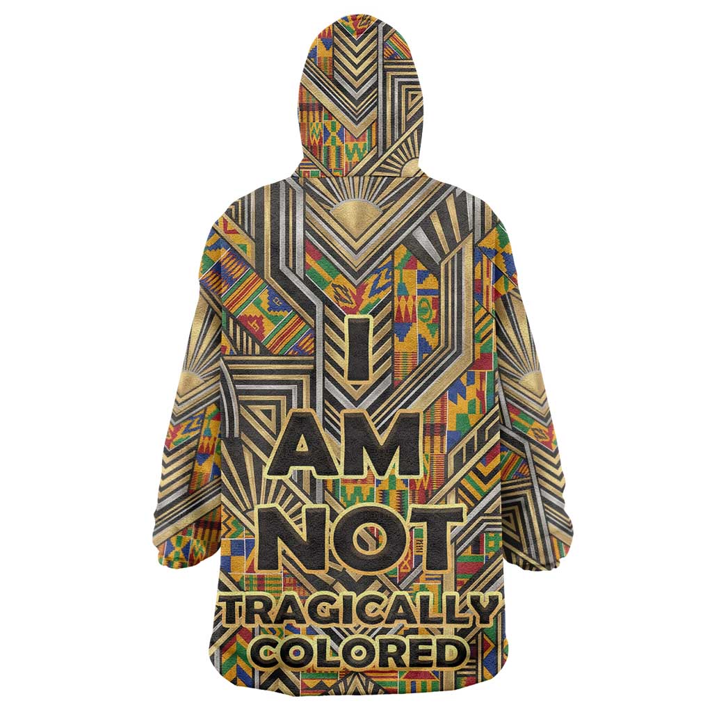 Zora Neale Hurston Wearable Blanket Hoodie Bold Kente and Art Deco Pattern - I Am Not Tragically Colored - Wonder Print Shop