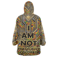 Zora Neale Hurston Wearable Blanket Hoodie Bold Kente and Art Deco Pattern - I Am Not Tragically Colored - Wonder Print Shop