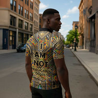 Zora Neale Hurston Zipper Polo Shirt Bold Kente and Art Deco Pattern - I Am Not Tragically Colored - Wonder Print Shop