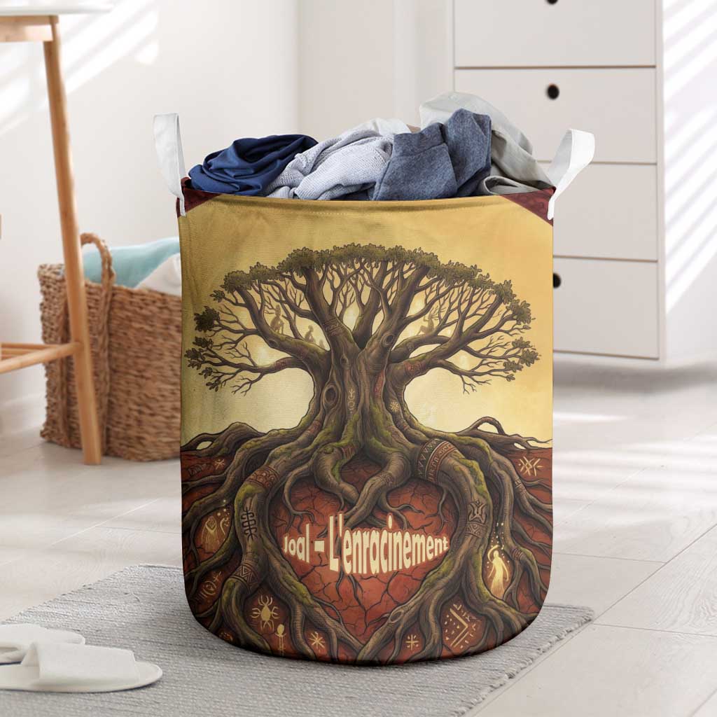 Léopold Sédar Senghor Laundry Basket Sacred Baobab Tree Design African Roots and Symbols Theme Negritude Movement - Wonder Print Shop