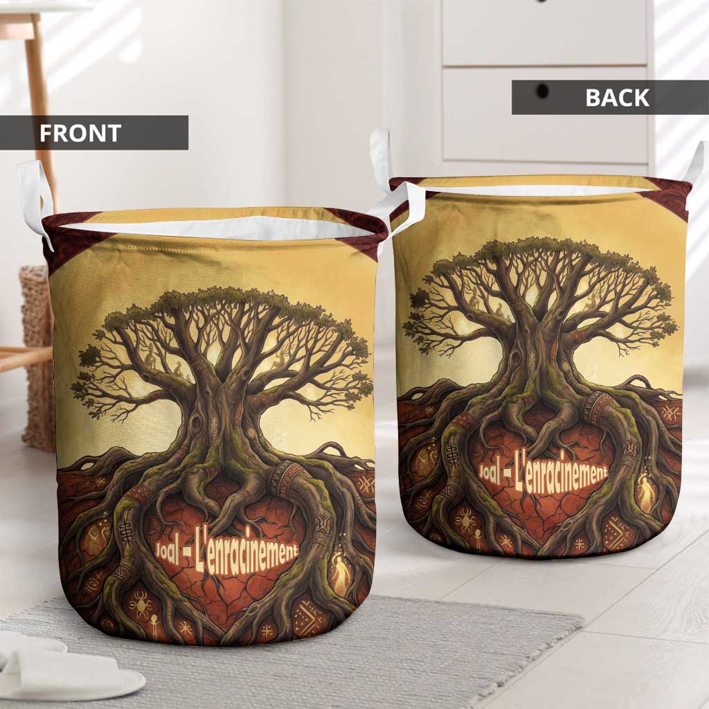 Léopold Sédar Senghor Laundry Basket Sacred Baobab Tree Design African Roots and Symbols Theme Negritude Movement - Wonder Print Shop
