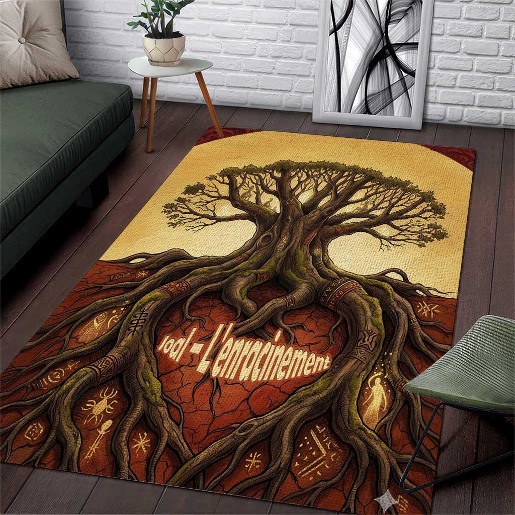 Léopold Sédar Senghor Area Rug Sacred Baobab Tree Design African Roots and Symbols Theme Negritude Movement - Wonder Print Shop