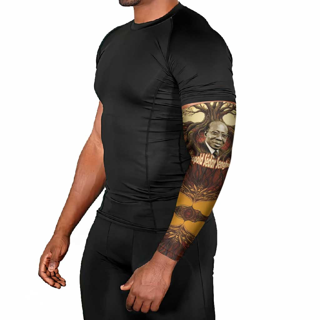Léopold Sédar Senghor Arm Sleeves Sacred Baobab Tree Design African Roots and Symbols Theme Negritude Movement - Wonder Print Shop