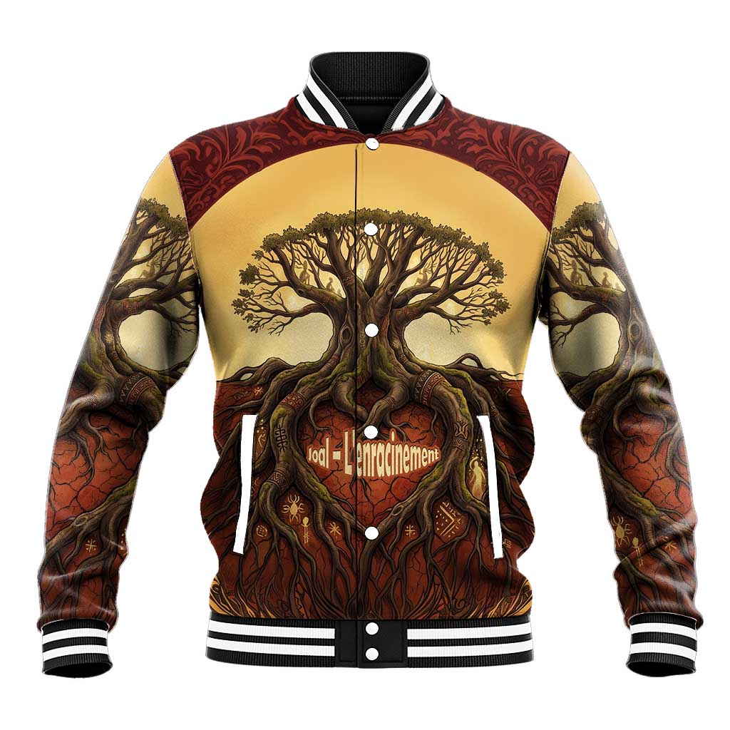 Léopold Sédar Senghor Baseball Jacket Sacred Baobab Tree Design African Roots and Symbols Theme Negritude Movement - Wonder Print Shop