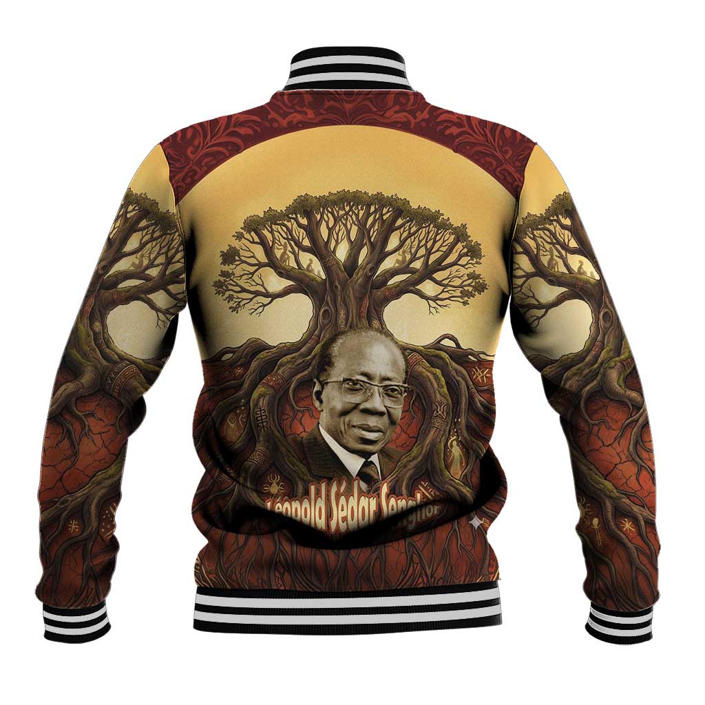 Léopold Sédar Senghor Baseball Jacket Sacred Baobab Tree Design African Roots and Symbols Theme Negritude Movement - Wonder Print Shop
