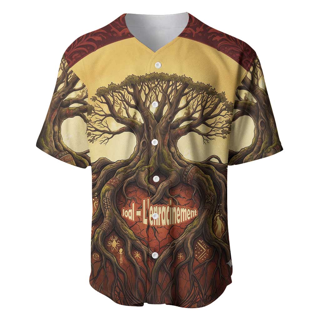 Léopold Sédar Senghor Baseball Jersey Sacred Baobab Tree Design African Roots and Symbols Theme Negritude Movement - Wonder Print Shop
