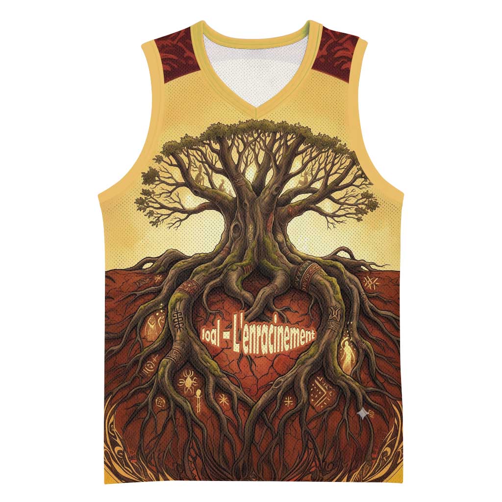 Léopold Sédar Senghor Basketball Jersey Sacred Baobab Tree Design African Roots and Symbols Theme Negritude Movement - Wonder Print Shop